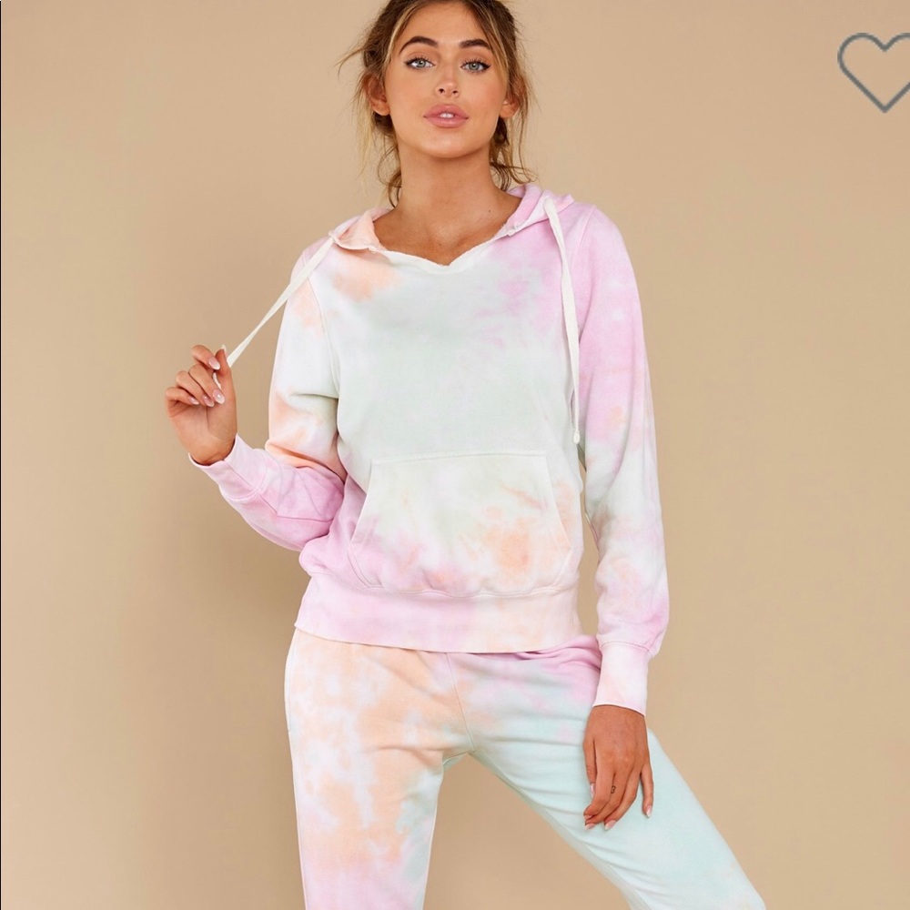 Tie die sweatsuits hoodie top and bottoms